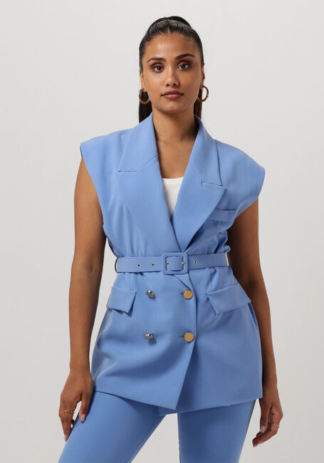 Blaue ACCESS Gilet DOUBLE-BREASTED WAISTCOAT WITH BELT - large