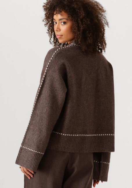 Braune NEO NOIR Pullover ROEME KNIT STITCH BLOUSE - large
