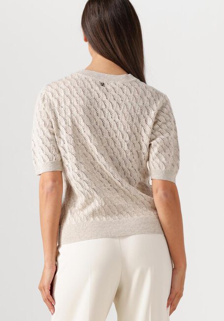Ecru MOS MOSH T-shirt MMKARIN MARISOL SS LINEN KNIT - large
