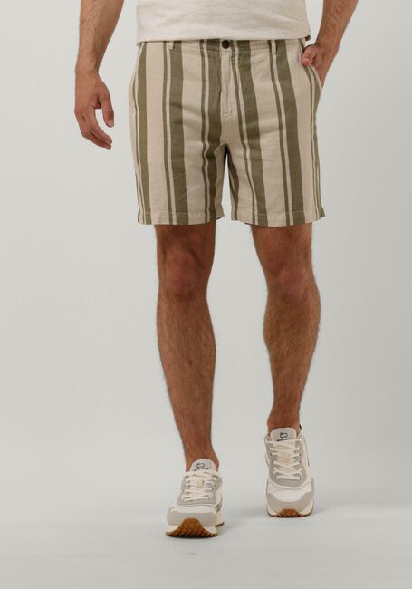 Grüne CAST IRON Kurze Hose CHINO SHORTS LINEN STRIPE - large