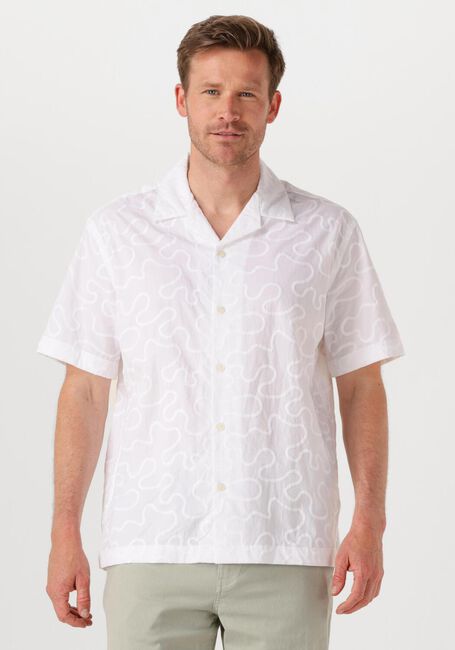 Weiße SELECTED HOMME Casual-Oberhemd SLHRELAXELI EMB SS SHIRT - large