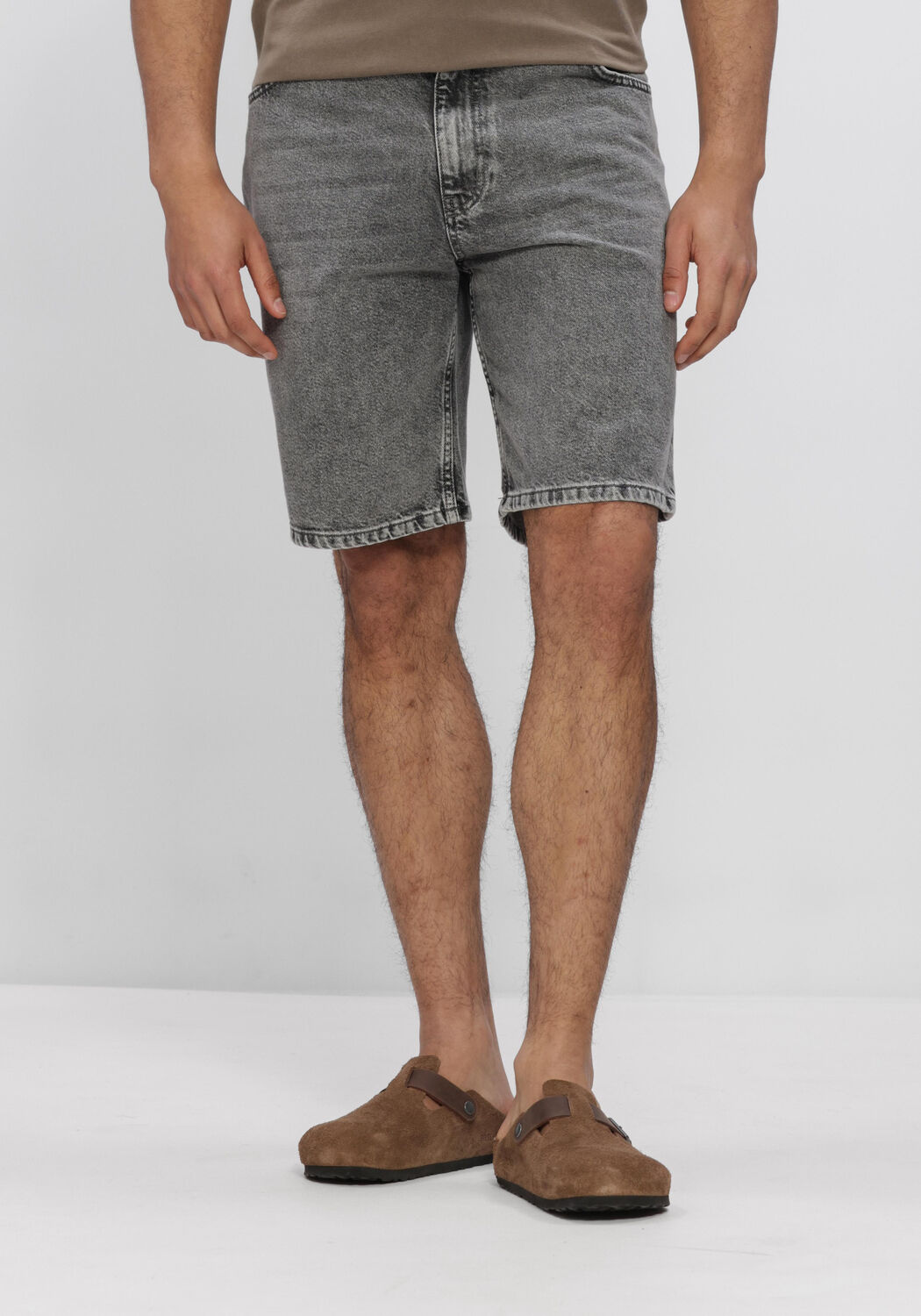 Graue WOODBIRD Kurze Hosen WBLEROY ASH GREY SHORTS - large