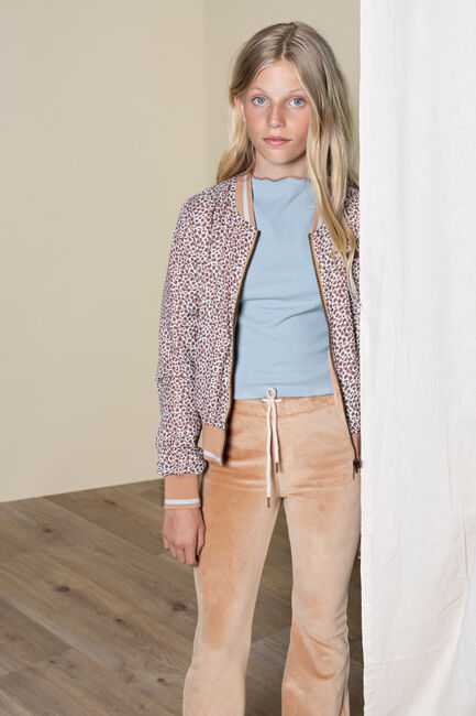 Camelfarbene NOBELL Schlaghose SADY B TINY VELVET FLARED PANTS - large
