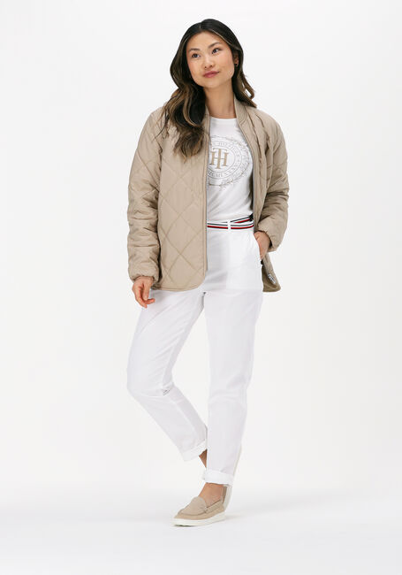 Wei&szlig;e TOMMY HILFIGER T-shirt REG SUEDED TH CREST OPEN-NK TEE - large