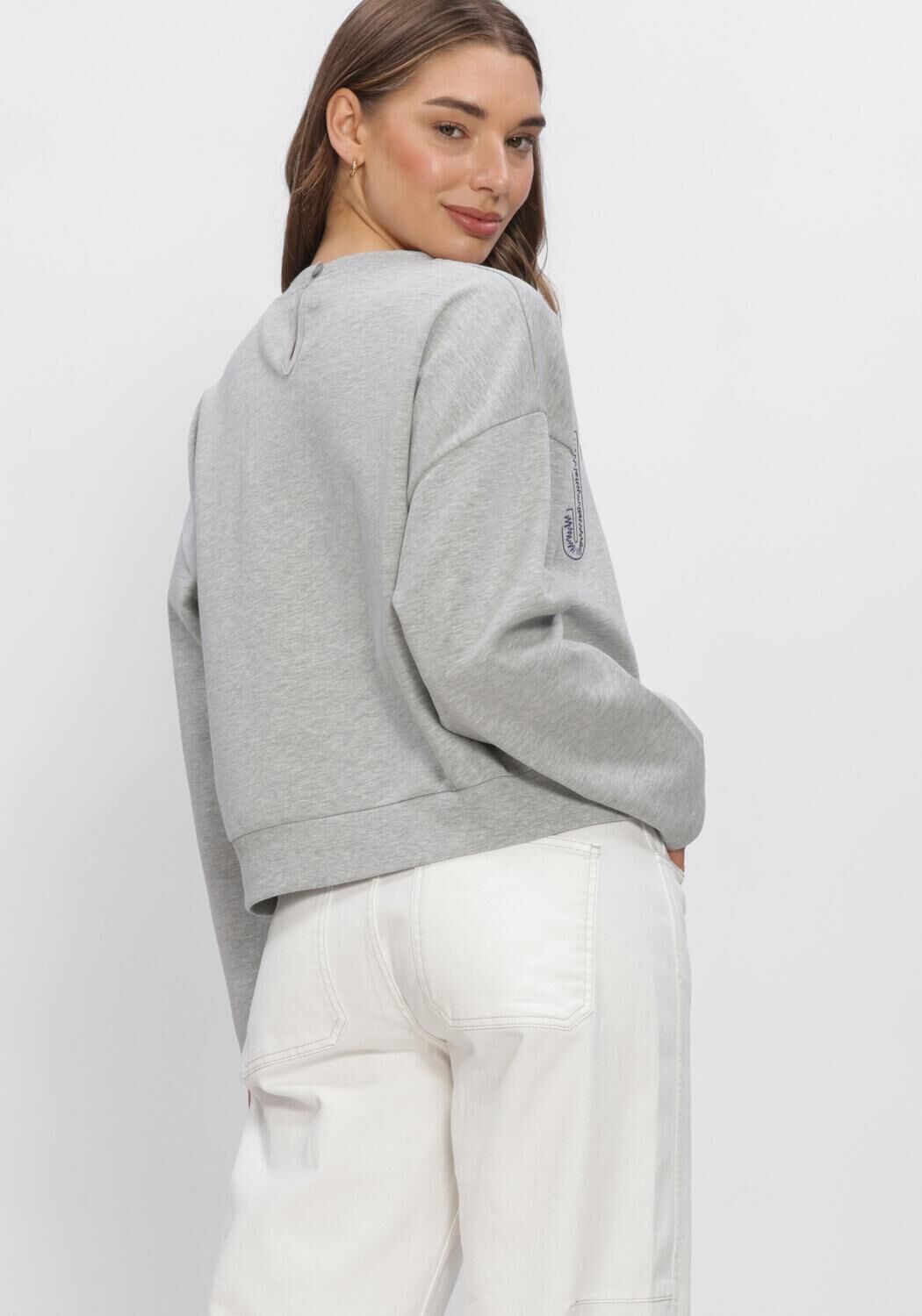 Graue AIMEE THE LABEL Sweatshirt ELANSS6 SWEATER WITH EMBROIDERY - large