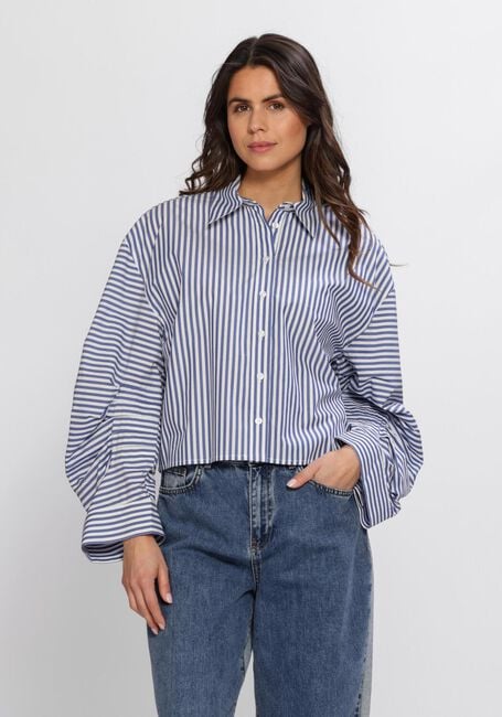 Blaue ALIX THE LABEL Blusen LADIES WOVEN FANCY STRIPED BLOUSE - large