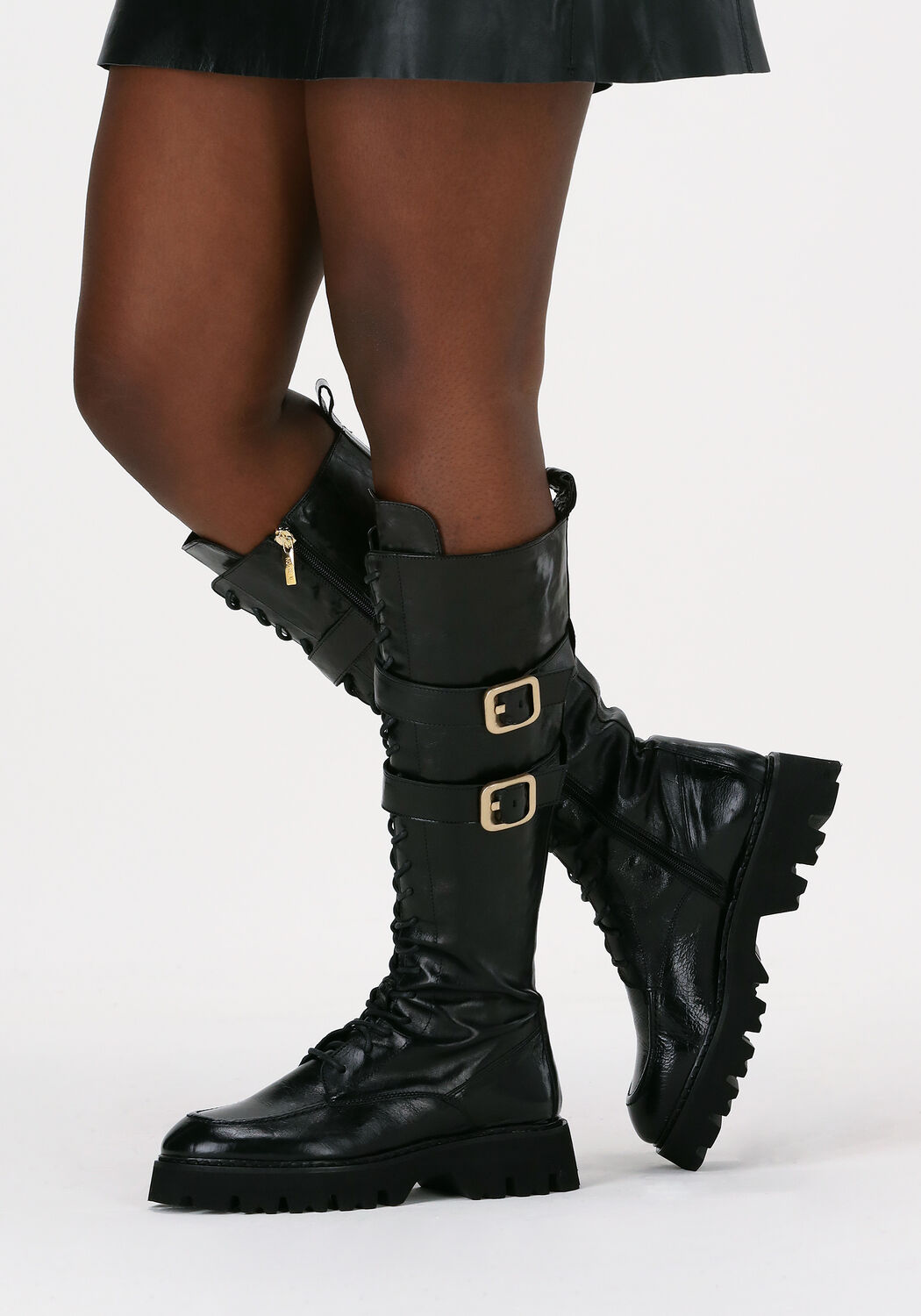 Schwarze NOTRE-V Hohe Stiefel AN405 - large