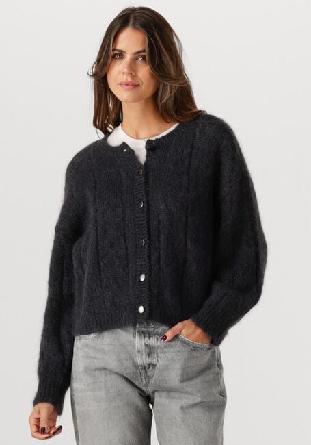 Dunkelgrau DES PETITS HAUTS Strickjacke CHOUETTE - large