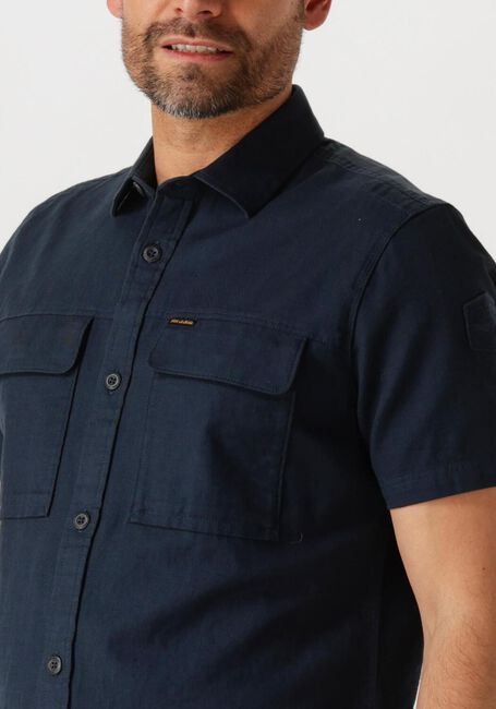 Blaue PME LEGEND Casual-Oberhemd SHORT SLEEVE SHIRT SLUB COTTON - large