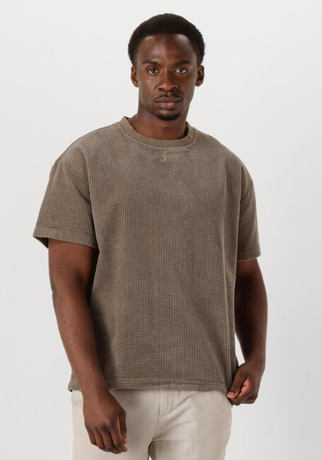Taupe ANERKJENDT T-shirt AKVILLADS CORDUROY S/S TEE - large