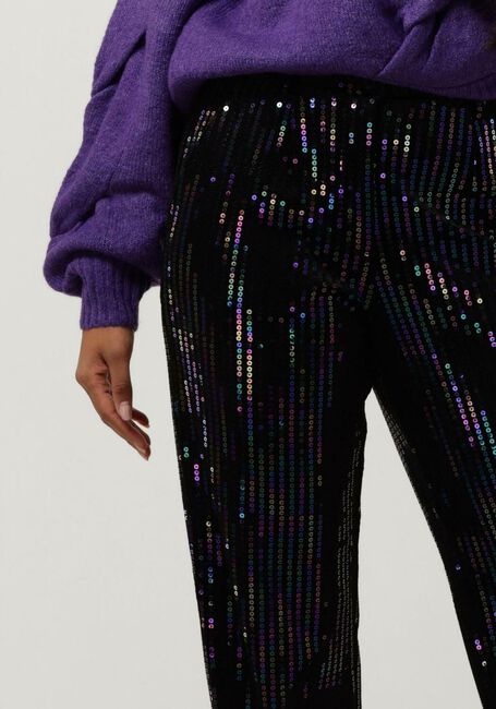 Schwarze Y.A.S. Hose YASELIVA SEQUIN HW STRAIGHT PANT - large