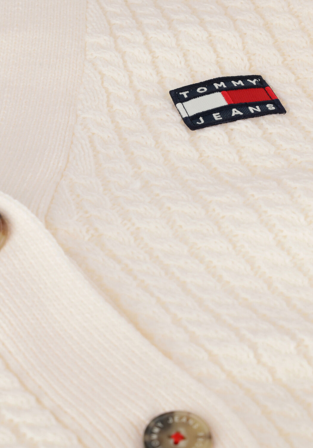 Wei&szlig;e TOMMY JEANS Strickjacke TJW BADGE CARDIGAN - large
