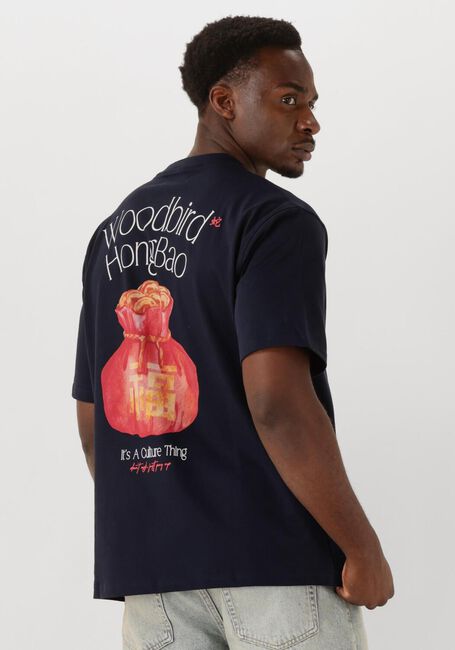 Dunkelblau WOODBIRD T-shirt WBBAINE HONGBAO TEE - large