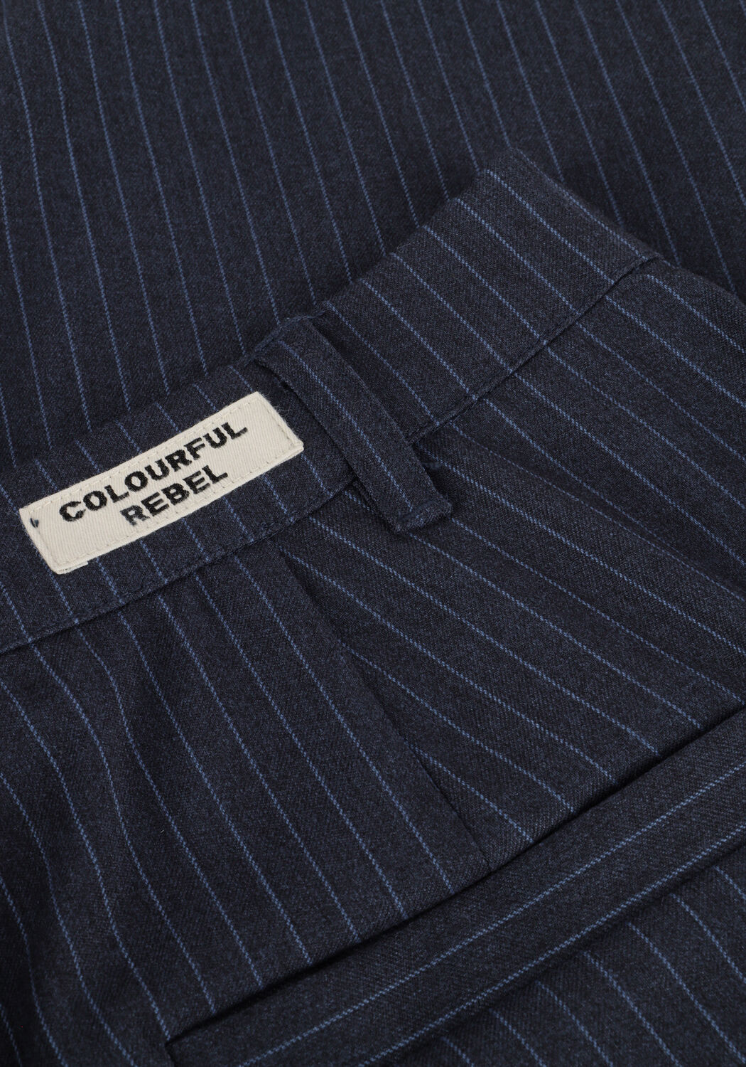 Dunkelblau COLOURFUL REBEL Hose RUS PINSTRIPE STRAIGHT PANTS - large