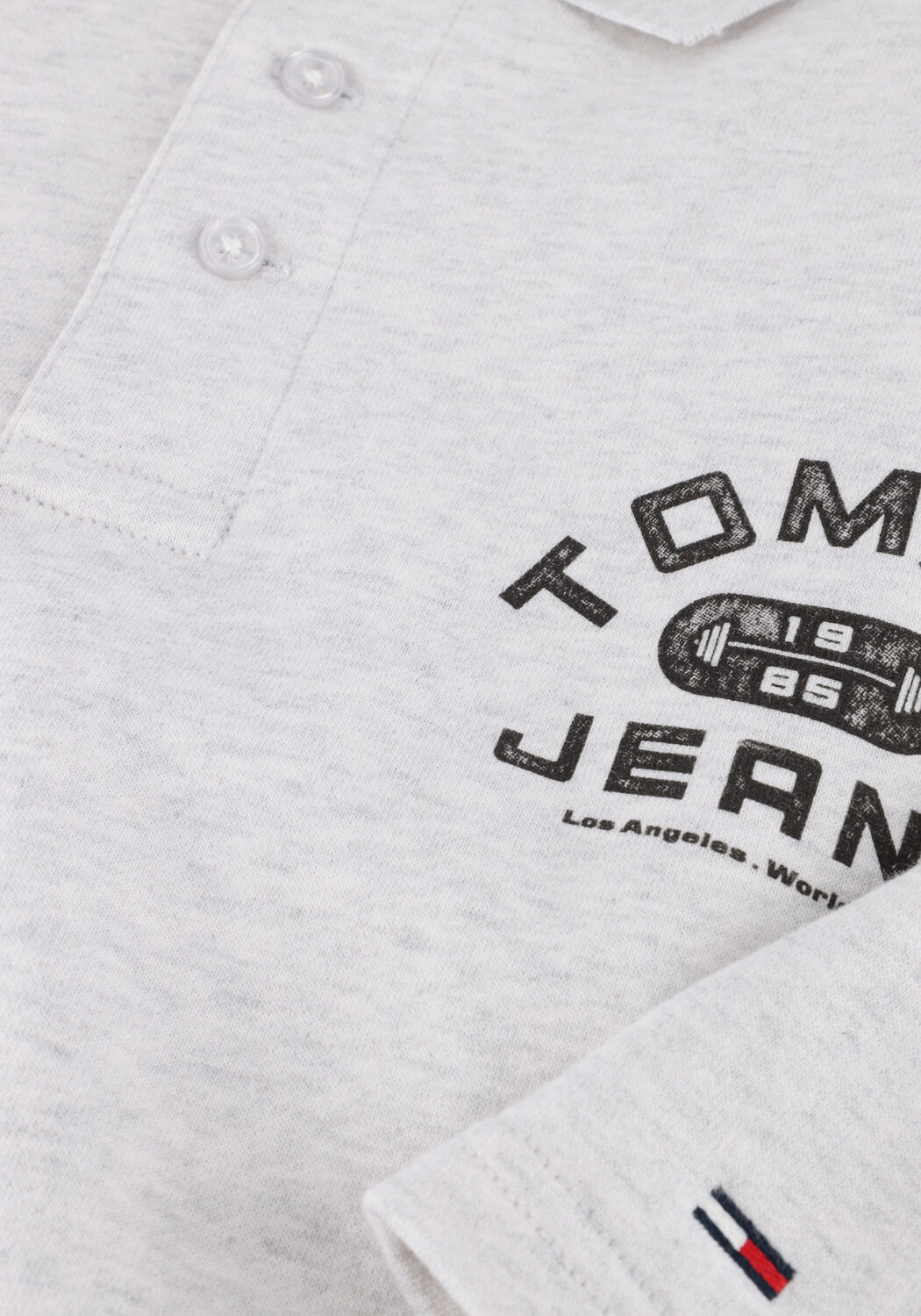 Graue TOMMY JEANS Polo-Shirt TJM 90S SOLID SPORT POLO - large