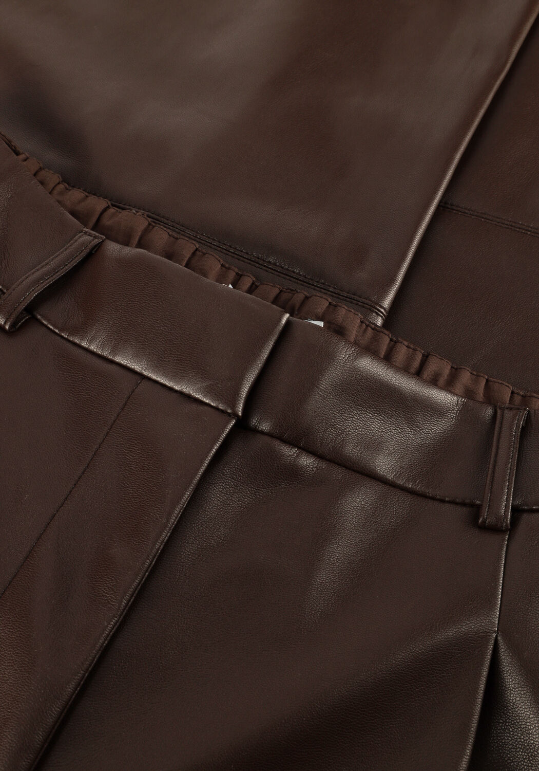Braune DANTE6 Weite Hose JULES FAUX LEATHER PANTS - large