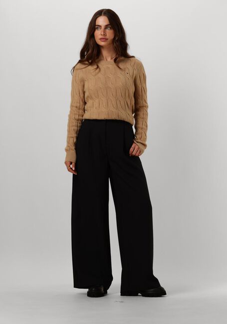 Braune TOMMY HILFIGER Pullover SOFT WOOL CABLE ROLL-NK - large