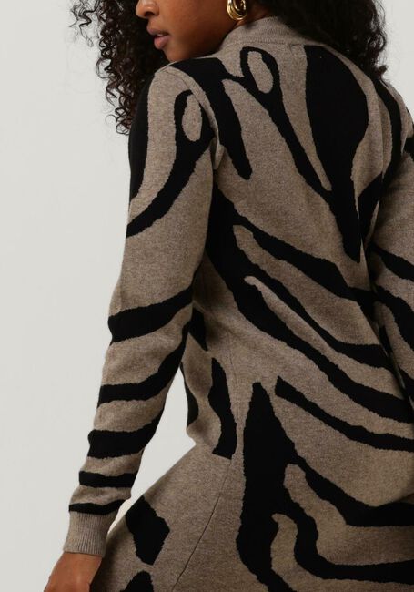 Braune OBJECT Midikleid RAY L/S KNIT DRESS AOP - large