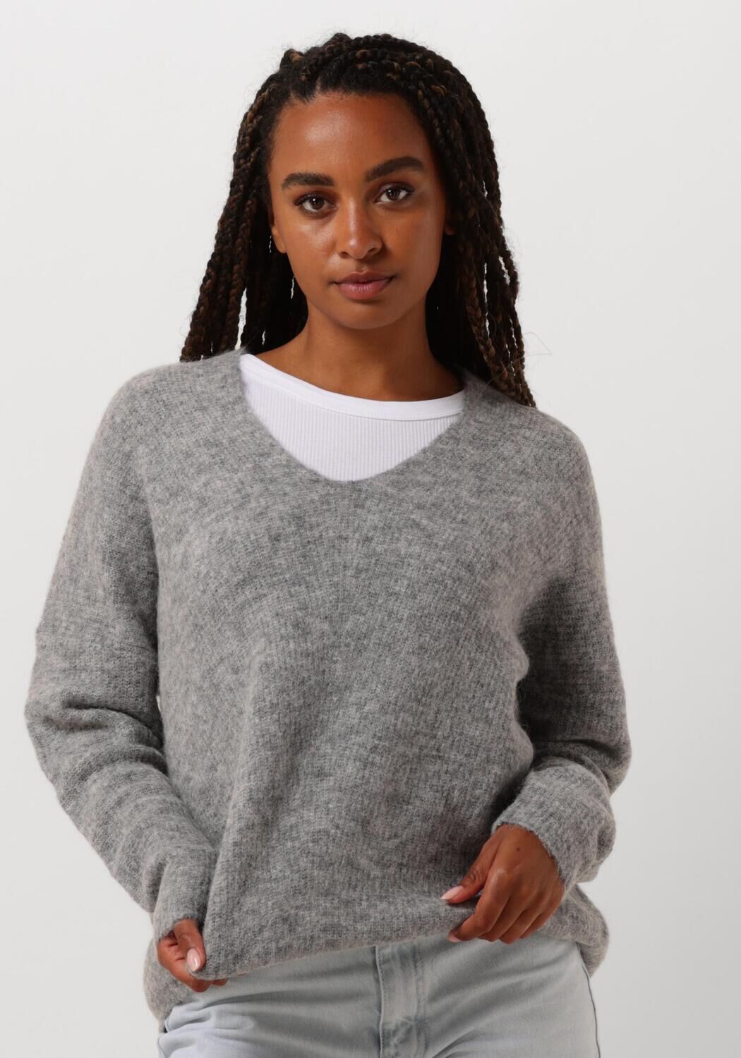 Graue MOS MOSH Pullover THORA V NECK KNIT Omoda