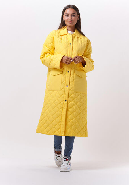 Gelbe TOMMY HILFIGER Wattierte Jack QUILTED SORONA LONG SHACKET - large