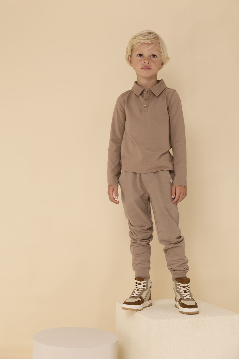 Braune TON & TON Polo-Shirt TEUN - large