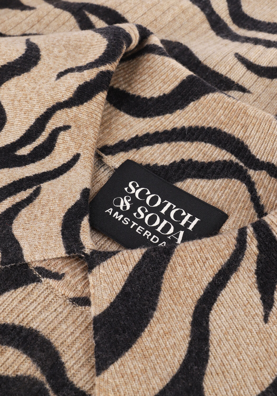 Camelfarbene SCOTCH & SODA Pullover PRINTED SHORT SLEEVED TOP WITH - large