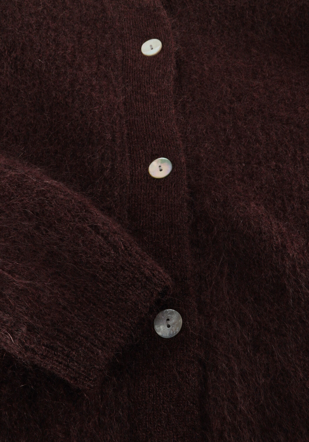 Braune SECOND FEMALE Strickjacke ANDREA KNIT RIB LS CARDIGAN - large