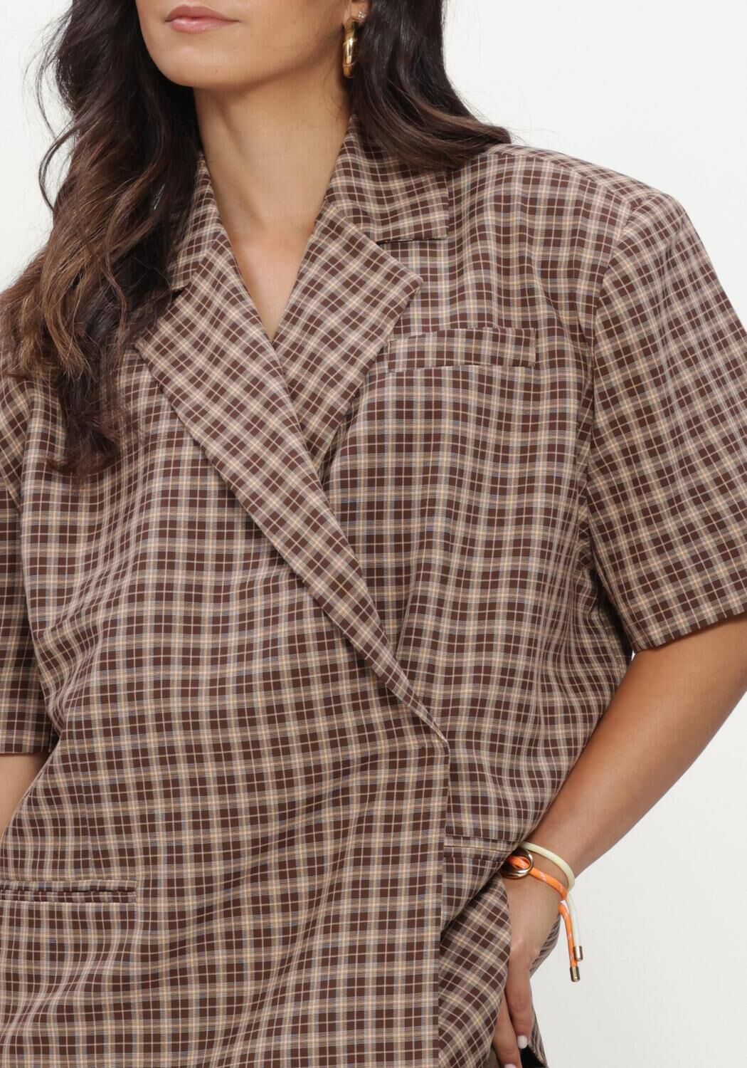 Braune REFINED DEPARTMENT Top LADIES WOVEN OVERSIZED CLOSURE TOP ELLA - large