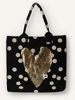 Schwarze 10DAYS Shopper CANVAS SHOPPER DOT - medium