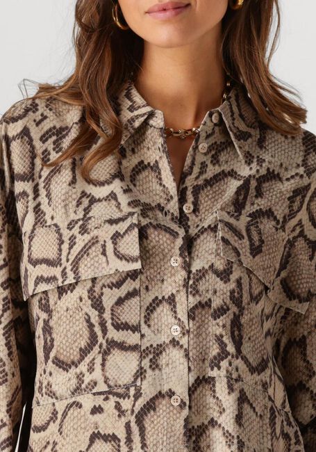 Sand ALIX THE LABEL Blusen LADIES WOVEN SNAKE TWILL BLOUSE - large