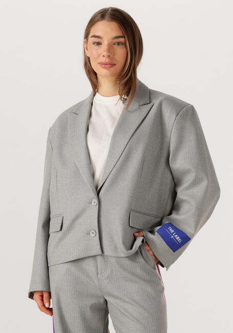 Graue ALIX THE LABEL Blazer LADIES WOVEN COATED HERRINGBONE BLAZER - large