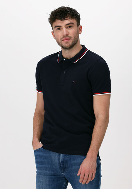 Dunkelblau TOMMY HILFIGER Polo-Shirt TIPPED HILFIGER PLACKET SLM POLO - large