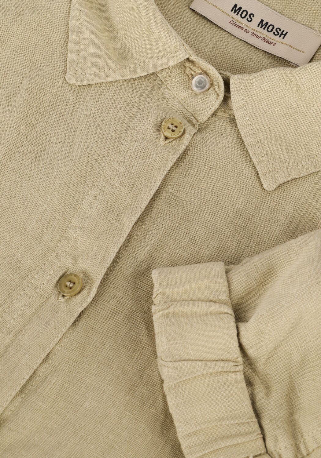 Olive MOS MOSH Blusen AVEN SS LINEN SHIRT - large