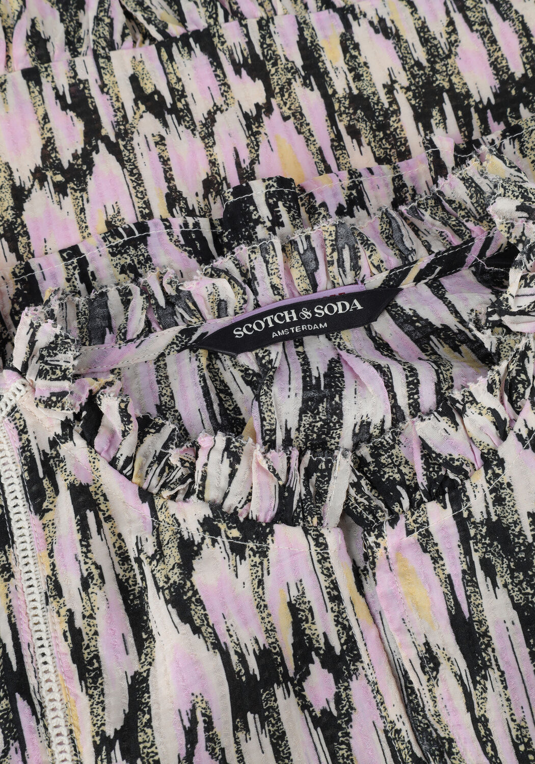 Mehrfarbige/Bunte SCOTCH & SODA Minikleid EASY FITTED SMOCKED MINI DRESS - large