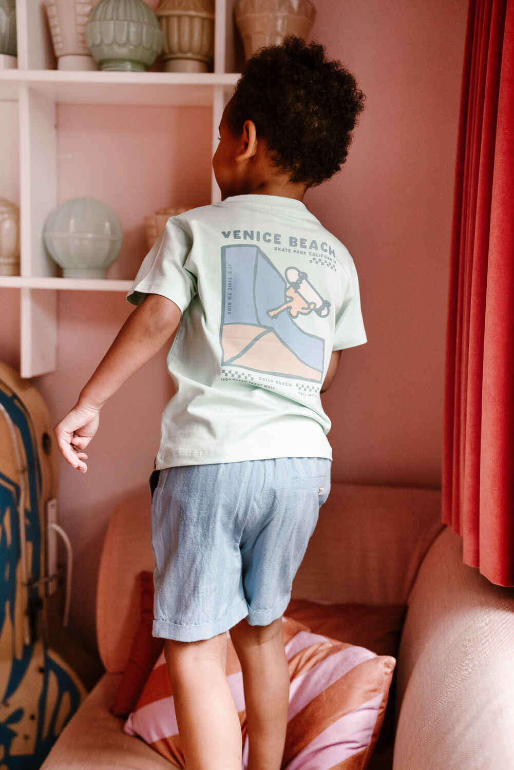 Hellblau DAILY7 Kurze Hose SHORT BIG STRIPE - large