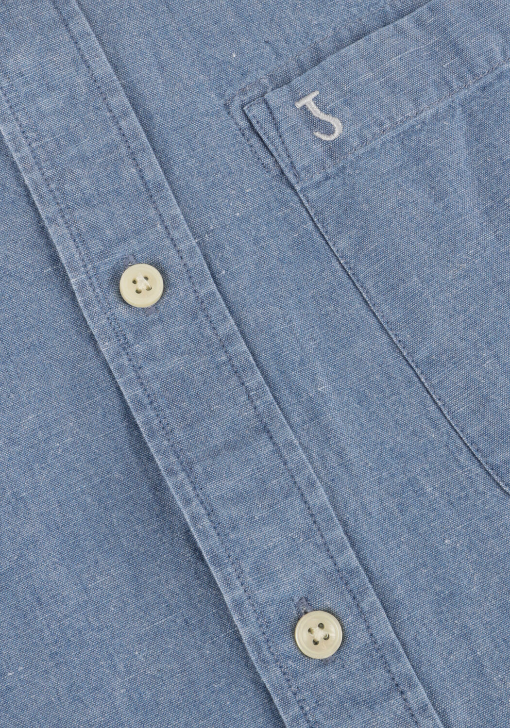 Blaue BUTCHER OF BLUE Casual-Oberhemd AIDAN CHAMBRAY SHIRT - large