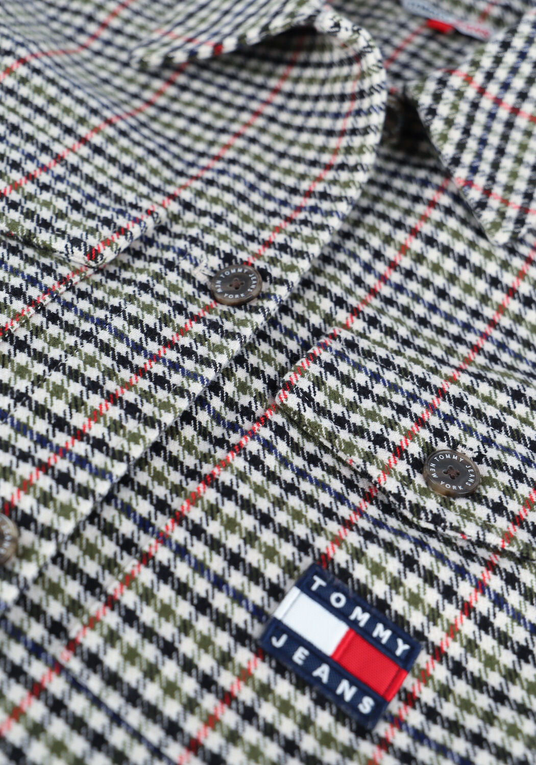 Beige TOMMY JEANS Blusen TJW MINI CHECK OVERSHIRT - large