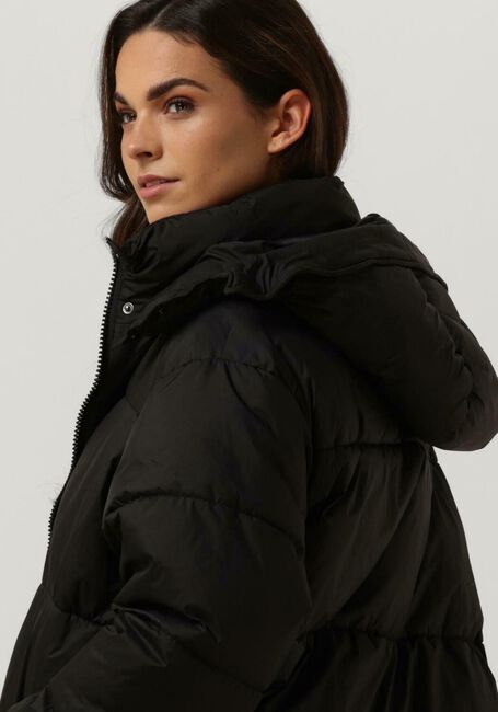 Schwarze NOTRE-V Wattierte Jack PUFFER LONG - large