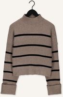 Taupe CO'COUTURE Pullover ROW STRIPE BOX CROP KNIT Taupe CO'COUTURE Pullover ROW STRIPE BOX CROP KNIT - medium