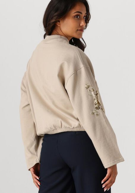 Beige SUMMUM Pullover CROPED EMBELLISHED - large