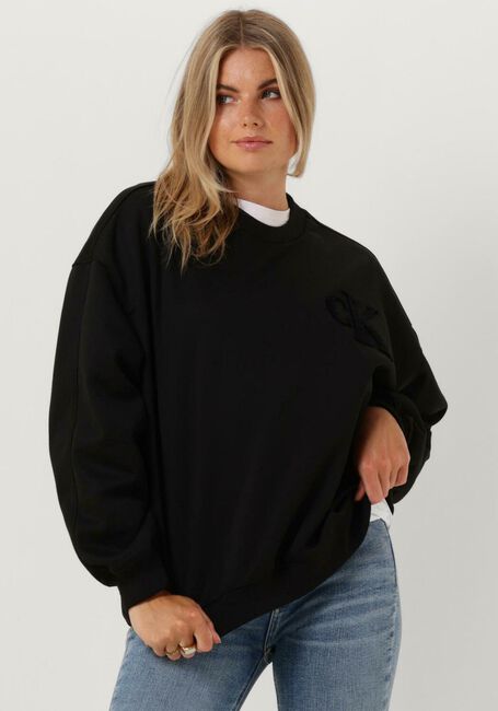 Schwarze CALVIN KLEIN Pullover CHENILLE CK CREWNECK - large