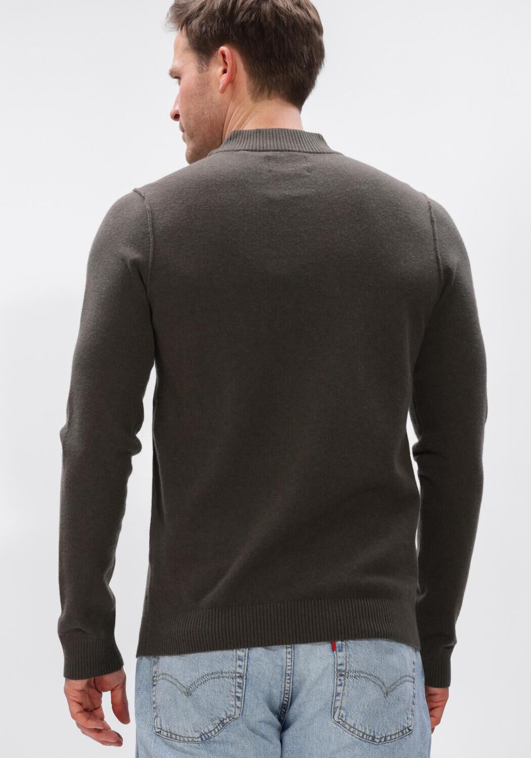 Braune BUTCHER OF BLUE Pullover CLIFDEN MOCK - large