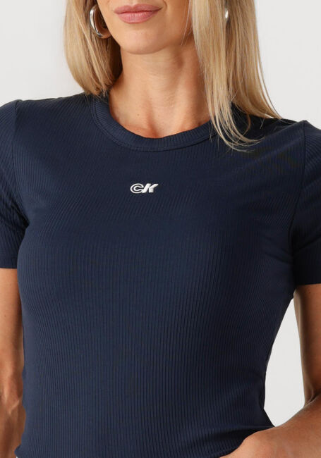 Dunkelblau CALVIN KLEIN T-shirt A-MODAL RIB TEE - large