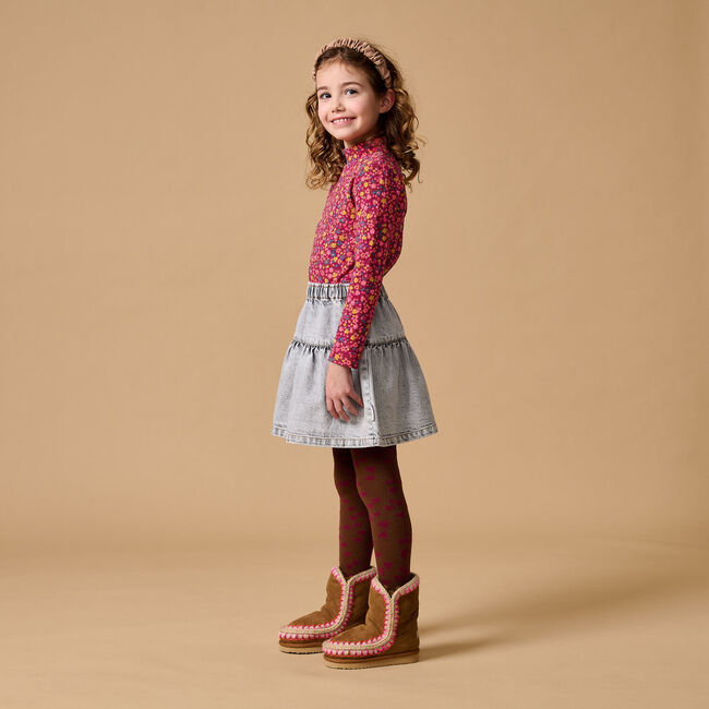 Graue PETIT BLUSH Minirock JEANS RUFFLE SKIRT - large