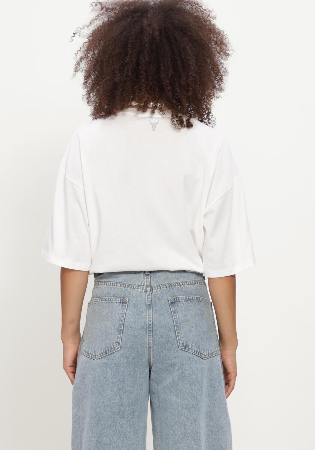 Wei&szlig;e ALIX THE LABEL T-shirt LADIES KNITTED THE LABEL T-SHIRT - large