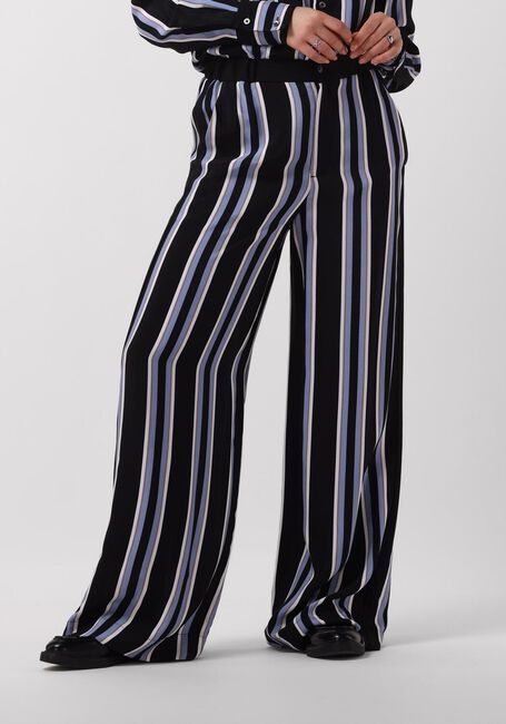 Schwarze VANILIA Weite Hose STRIPED WIDE LEG - large