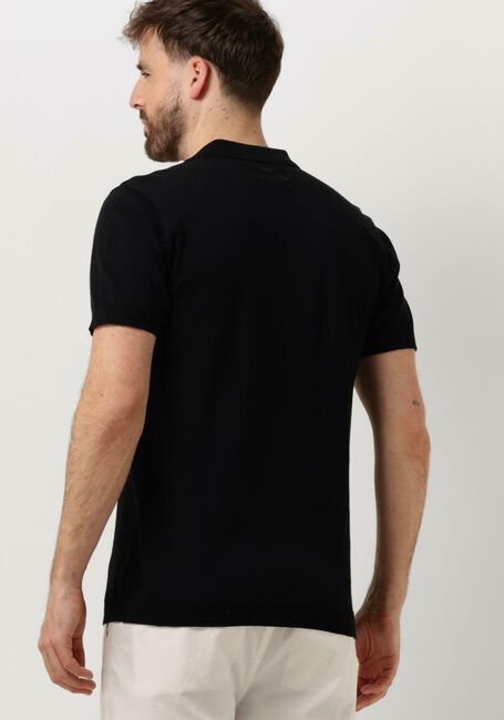 Schwarze PURE PATH Polo-Shirt KNIT POLO WITH CHESTPRINT - large