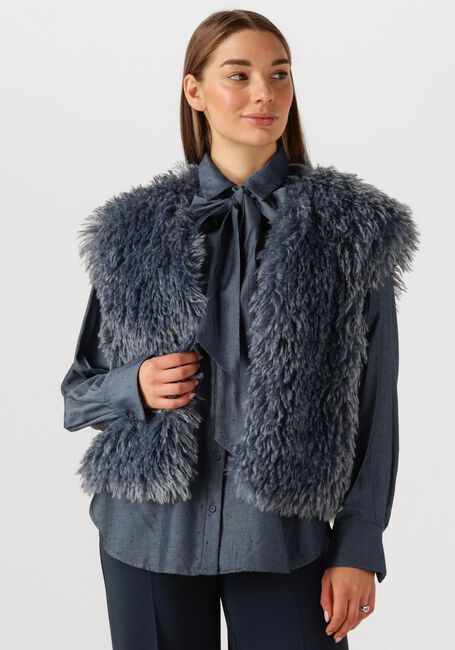 Blaue JANSEN AMSTERDAM Gilet DALI GILET FF 276 FAKE FUR - large