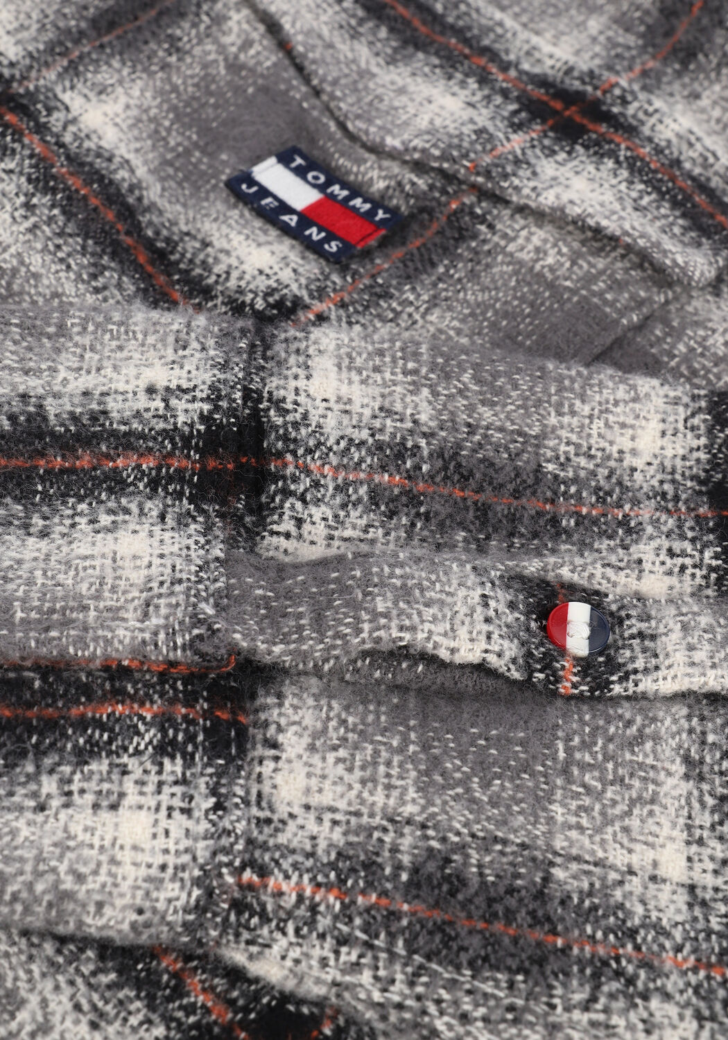 Graue TOMMY JEANS Jack TJM HOODED CHECK OVERSHIRT - large