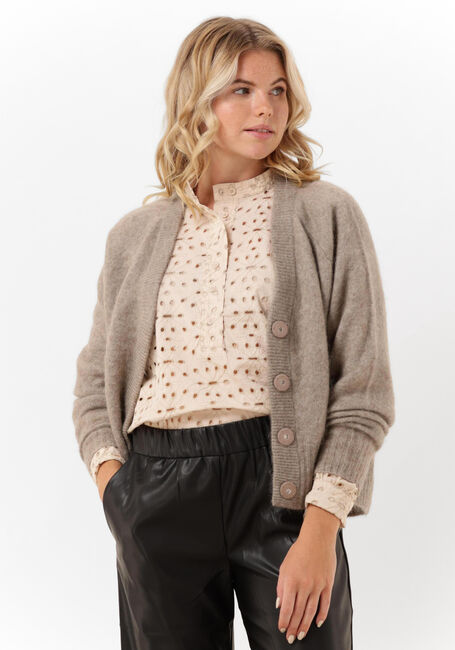 Braune SECOND FEMALE Strickjacke BROOK KNIT BOXY CARDIGAN - large